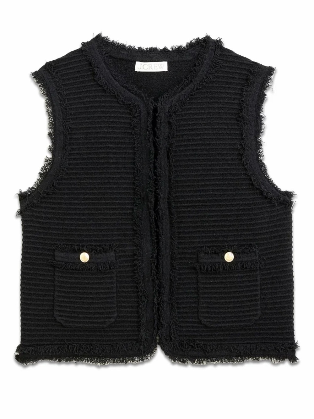 J. Crew Textured Fringe Vest